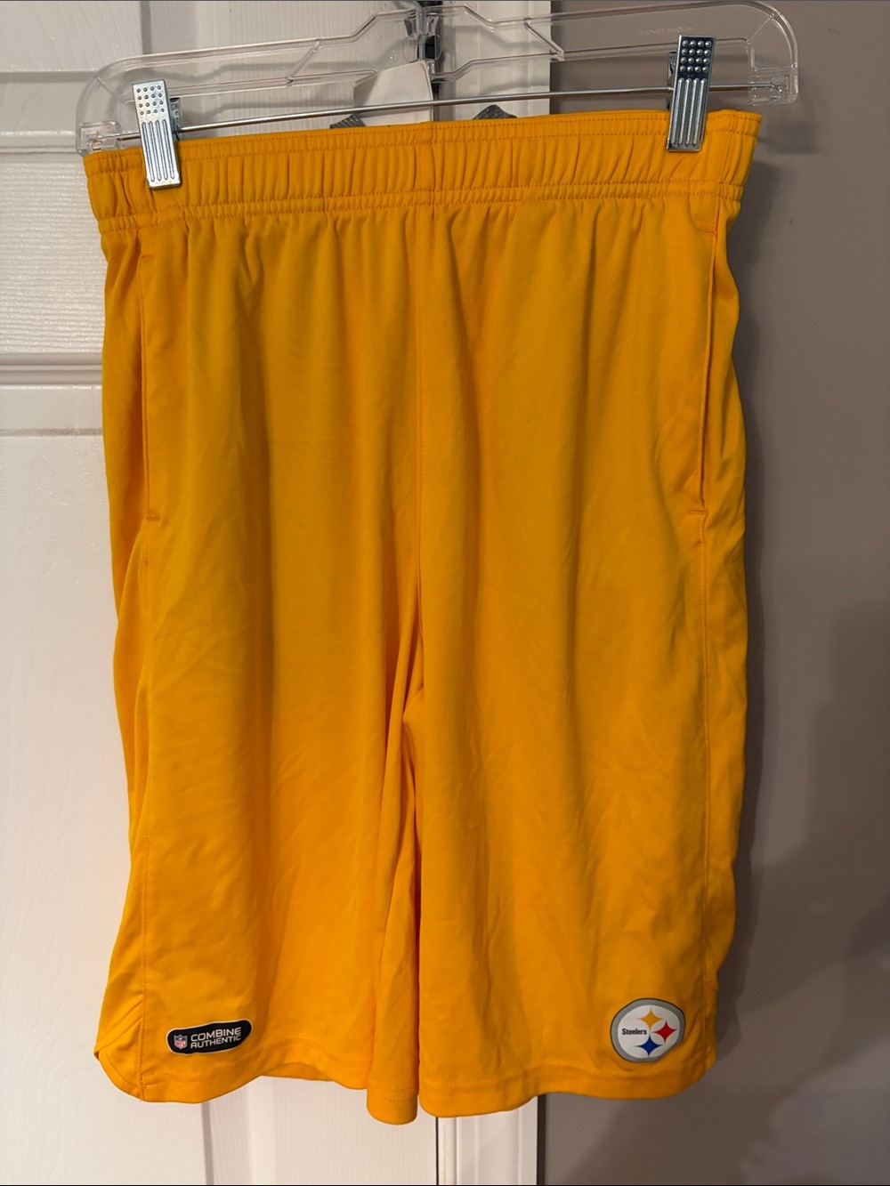 Pittsburgh Steelers Yellow Athletic Shorts - Youth Large